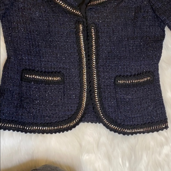 St. John Couture navy and black tweed jacket - Picture 4 of 14